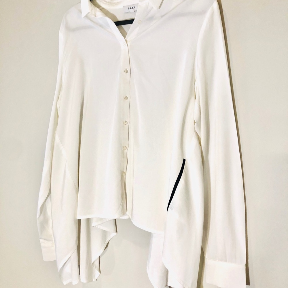 DKNY White Flowy Blouse